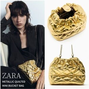NWT Zara Gold Mini Clutch